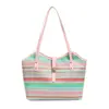 Bolso de paja tejido para mujer 2026 nuevo bolso de mano estilo playa de verano, bolso de hombro simple y versátil para vacaciones