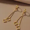 Pendientes de Borla Larga para Mujer de Lujo Accesible con Chapado en Oro de 24 Quilates de Latón, Transfronterizos, Boutique, Populares en Xiaohongshu, Que No Se Desvanecen por Mucho Tiempo