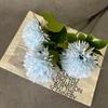 Flor de simulación, crisantemo espinoso de tres cabezas, bola de crisantemo, decoración de boda, decoración de Año Nuevo, ramo de alto sentido, accesorios de fotografía, flores decorativas