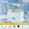 Tina de baño para bebé, plegable, para uso en casa, transparente, interior, para niños, recién nacidos, tina de baño, alberca
