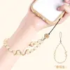 Corrente de Celular Lanyard Pulseira de Pérola Cristal Pulseira de Pulso Anti-Perda de Alta Qualidade Corda de Ombro Pingente Curto para Capa de Celular