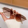 Nuevas Gafas de Sol de Borde Cortado Transfronterizas Europeas y Americanas para Mujer, Diseño de Montura Metálica Ojo de Gato con Cabeza de Leopardo, Gafas de Sol de Moda