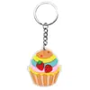 Llavero de Goma Suave de PVC con Forma de Pastel de Postre de Dibujos Animados Colgante para Mochila de Estudiante Cadena de Llavero Accesorios Venta al por Mayor