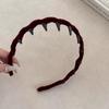 Diadema de Tela Estilo Coreano de Ola Grande para Mujer Nueva Combinable Diadema de Copa Craneal Alta con Dientes Antideslizantes para Lavar la Cara Pinza para el Cabello Sombrerería