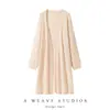 Bai Cai Rong 2026 Cardigan Caliente de Venta Larga sin Mangas de Cachemira Cuello en V Diseño Holgado y Relajado Ropa de Abrigo Elegante