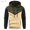 Sudadera con capucha de forro polar para hombre, estilo europeo y americano, bloques de color, patchwork, de manga larga, estilo deportes de invierno, Fibra de poliéster