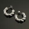 Pendientes de acero de titanio con torsión europea y americana transfronterizos para mujer, chapado al vacío, acero inoxidable 18K, pendientes gruesos retorcidos de moda para mujer
