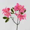 Flor Artificial Pequeña Azalea de 3 Ramas Ramo Decoración para Hogar Boda Atrezo Fotografía Atrezo Decoración del Hogar Flor Falsa