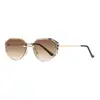 Nuevas Gafas de Sol para Mujer Estilo Lujo Ligero de Gama Alta, Marco Pequeño Personalizado, Marco Rombo, Borde Cortado sin Montura, Gafas de Sol con Visera Transfronterizas