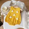 [En Stock] Ropa de Bebé con Estampado de Pato de Dibujos Animados 2025 Verano Niños Mono de Tirantes Harem para Recién Nacidos