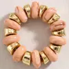 Pulsera de Borde Ancho con Superficie de Espejo de Venta Caliente Transfronteriza Europea y Americana, Pulsera Brillante Exagerada Personalizada, Pulsera de Resina Acrílica