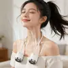 Nuevo Ventilador Mini de Dibujos Animados para Colgar en el Cuello Recargable por USB Ventilador Portátil para Viajes al Aire Libre y Regalos