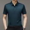 Camisa de Manga Corta de Seda de Hielo para Hombre de TikTok Sin Marcas Verano 2023 Color Sólido Casual de Negocios Camisa Delgada Ropa para Hombre