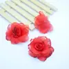Rosa Pastoral Corsage DIY Pasador Flor Decorativa Flor Artificial Polvo Dorado Flor de Gasa Producto Nuevo 7cm Boda