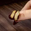 Anillo Popular Vietnamita de Oro Arena para Dedo Índice Anillo Abierto Geométrico de Circonio de Moda Joyería Transfronteriza de Larga Duración Fabricante