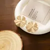 Pendientes Metálicos de Moda Creativa Estilo Ins Calados Corazón Estéreo Forma Geométrica Pétalos Estrella de Cinco Puntas Pendientes de Estilo Simple para Mujer