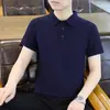 Camisa Polo de Algodão Fino 210g Cor Sólida para Homens, Manga Curta, Polo para Casais, Casual de Negócios Manga Curta, Compra em Grupo