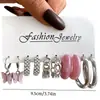 Pendientes Mariposa Creativos para Mujer Estilo Europeo y Americano Transfronterizos Set de 5 Piezas Pendientes de Cadena en Forma de C Simples y Únicos Venta al por Mayor
