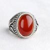 Anillo de Ágata Roja para Hombre Anillo de Jade Malayo Anillo con Incrustaciones de Plata del Tíbet Jade Verde Suministro de Jade de Puesto Jianghu