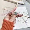 Gafas de moda nuevas anti-luz azul, lentes planas antirradiación, se les pueden poner lentes de prescripción, armazón de metal, anteojos protectores casuales