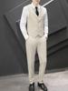 Chaleco informal de moda para hombre, chaleco de cuatro botones + pantalón de traje, mono de hotel KTV de dos piezas, traje de chaleco para hombre