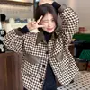 Chaqueta Botonada de Bolsillo Chic para Primavera y Otoño para Mujer, Versátil y Elegante, Abrigo Corto de Espiga Petite, Transfronterizo