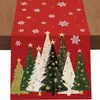 Caminho de Mesa com Estampa de Natal Decoração de Mesa para Festa de Feriado Toalha de Mesa de Natal Toalha de Mesa com Árvore de Natal Boneco de Neve Atacado
