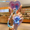 Llavero Colgante de Llavero de Punto Auténtico Popular Moda con Cuentas Muñeco de Dibujos Animados Pareja Cadena para Colgar Mochila Escolar Pequeño Regalo