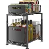 Estante de almacenamiento premium para cocina, canasta extraíble para dentro del gabinete, caja de almacenamiento extraíble, organizador de condimentos para el hogar, almacenamiento para el baño
