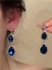 Pendientes de Borla Geométricos con Forma de Gota Estilo Palacio Francés con Diamantes, Lujo Ligero y Sensación de Alta Gama, Pendientes de Nicho Modernos y Elegantes