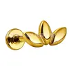 Piercing Stud F136 de titânio tridimensional com três folhas em formato marquise, joia para piercing com corpo em liga de titânio G23, stud para cabeça e lábio