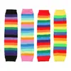 Guantes de Punto Arcoíris Transfronterizos Mangas Rayadas de Colores Guantes de Fiesta Orgullo Europeo y Americano Fiesta Festiva Colorida