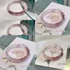Pulsera de Imitación de Jade de Vidrio para Mujer, Accesorios Estilo Chino Transparente Hielo Dinastía Han, Pulsera de Agua Gasificada Frambuesa Mismo Estilo Xiaohongshu para Mujer