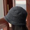 Novo chapéu de pescador de abas onduladas feminino outono e inverno pequeno chapéu de lã bacia chapéu retrô cacheado casual chapéu fino chapéu de sol quente