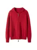 Sudadera de Cachemira de Color Sólido para Mujer Cardigan con Cremallera para Mujer Nuevo Suéter de Punto Cálido Abrigo