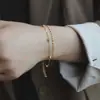 Pulsera Meichen Estilo Europeo y Americano Color Dorado 18K No se Desvanece para Mujer Simple Versátil Ins Personalidad Moda Lujo Ligero Joyería Transfronteriza
