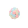 Juguete de bola de felpa para gato mascota Pelota con cascabel elástica Bola auto-saludable gato bola de lana colorida Bola Arcoíris