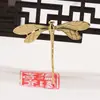 Accesorios de joyería DIY: pendientes de horquilla de pelo de libélula con anillo único de latón, corona de fénix, escalón, material antiguo hecho a mano A892