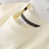 Camiseta branca waffle da moda para homens, de manga curta, marca tendência, roupa de verão, estilosa e casual, camiseta de verão de meia-manga