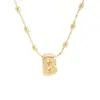 Venta Caliente Transfronteriza Nuevo Colgante de Burbuja Brillante Letra P del Alfabeto Inglés Cobre Chapado en Oro Collar Simple Popular Accesorios para la Mano