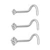 Cross-border Europa e Estados Unidos F136 Titanium Zircon Nose Nail Straight Bar L Bar S Bar Human Body Puncture Personalizado Nariz Jóias 7 Word 5 Word Nose Nail