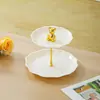Bandeja de Frutas de Múltiples Niveles para Mesa de Café de Sala de Estar, Bandeja de Almacenamiento de Bocadillos para el Hogar, Caja de Dulces de Alta Estética, Exhibidor de Frutas y Bocadillos, Pieza Decorativa