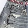 Pantalones de Mezclilla Anchos para Hombre con Estampado de Leopardo Patchwork y Cintura Doble, Tendencia Hip-Hop Estampado 3D Personalidad de Nicho Pantalones Largos de Dos Piezas Falsos