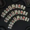 Uñas de Manicura, Uñas Portátiles, Moño de Cereza Corto, Ojo de Gato, Lunares de Alta Gama, Uñas Postizas Blanqueadoras Lindas, Pegatinas para Manicura