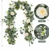 Enredadera de Flores Artificiales de Eucalipto Transfronteriza, Enredadera de Hojas de Eucalipto Falsas, Vegetación para Bodas, Adornos Decorativos Retorcidos, Enredadera Artificial