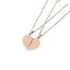 Collar de Acero de Titanio Cruz Europea y Americana Pareja Medio Corazón Palabra en Blanco Sin Palabras Material Regalo de Vacaciones Collar de Acero Inoxidable Grabado