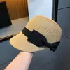 Chapéu de Equitação com Laço de Verão para Crianças, Mostrando o Rosto, Boné Pequeno de Aba Curta, Chapéu de Palha de Moda para Proteção Solar em Viagens ao Ar Livre