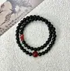 "Venta al por mayor caliente" Pulsera de Cuentas de Madera Doble Círculo Femenina Retro Nuevo Estilo Chino Anillo de Carrera Congelado Azul Joyería de Regalo