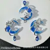 Colgante de Luna Creciente Roja Dulce Oscura Colgante de Luna Grande Gota de Agua Pulsera de Cuentas Hecha a Mano DIY Collar Accesorios de Aleación