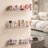 Estante de Exhibición de Almacenamiento de Caja Ciega Montado en la Pared Sin Taladro Pop Mart Figura Estante Transparente a Prueba de Polvo Exhibición en Pared